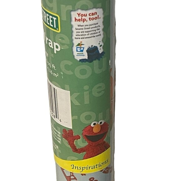Sesame Street Elmo Wrapping Paper Gift Wrap Roll Fire Engine 12.5 Sq Ft 2007 New - Picture 15 of 16